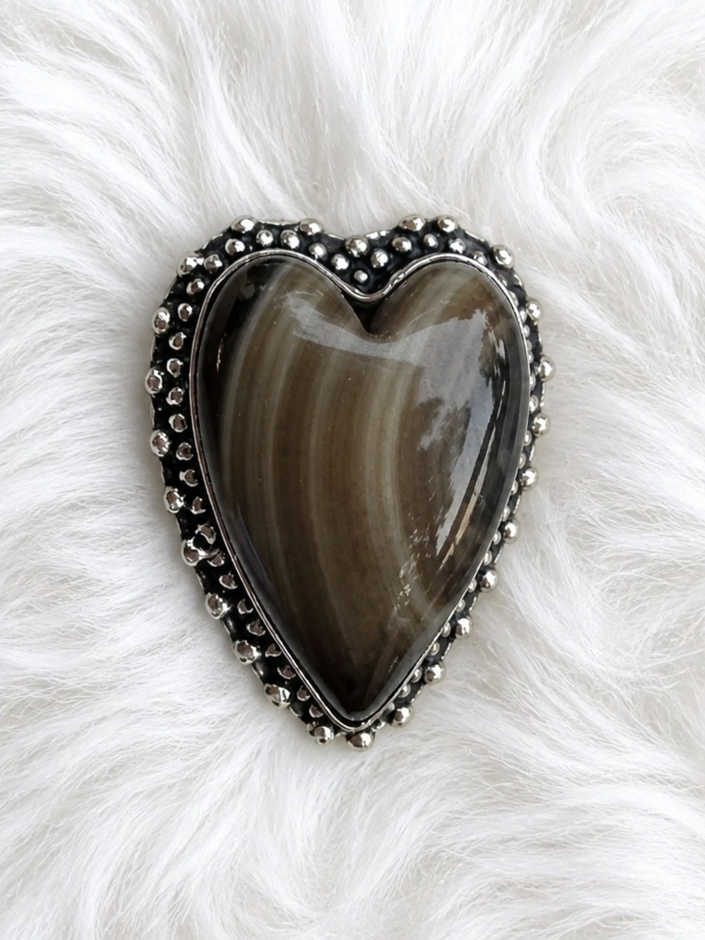 Sz 8 Banded Agate Sterling Silver Ring